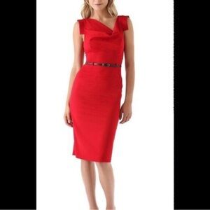 Black Halo Jackie O Lined Sleeveless Sheath Dress Women’s Size 14 Red